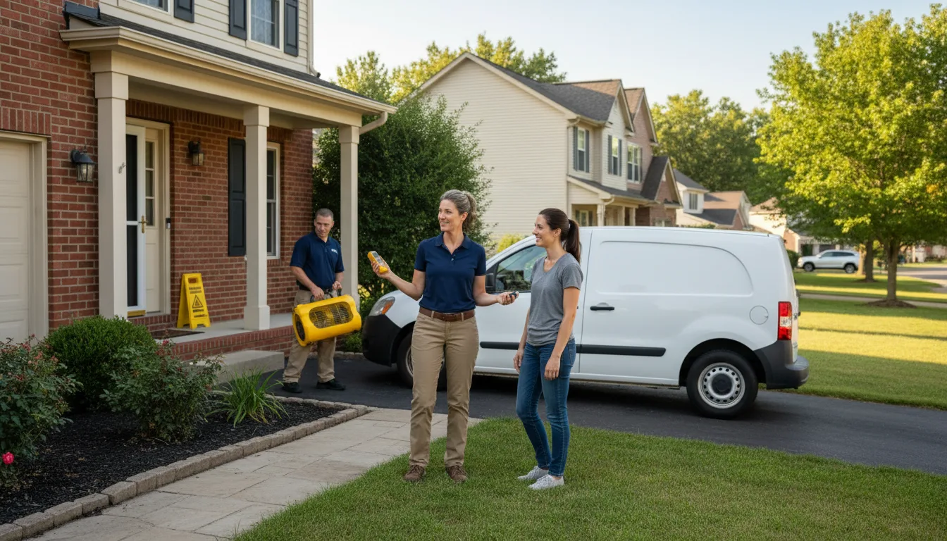 Residential water damage restoration in New Bloomington, OH